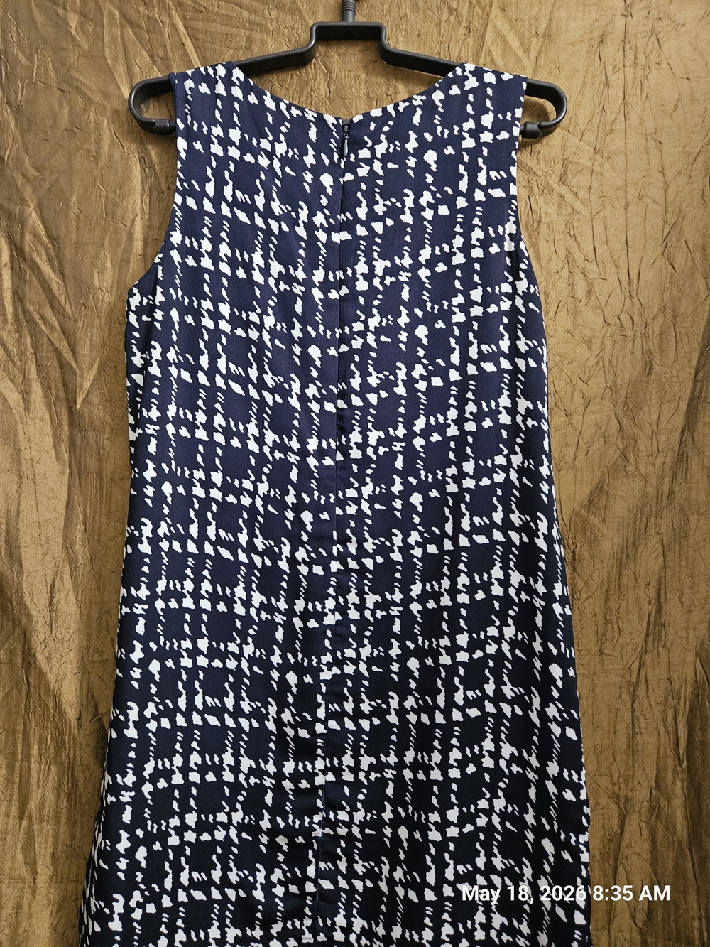 Daisy Fuentes Navy and White Plaid Sleeveless Midi Dress - Picture 4 of 4